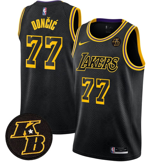 Men's Los Angeles Lakers Kobe Bryant Patch Swingman Jersey - All Stitched