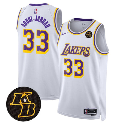 Men's Los Angeles Lakers Kobe Bryant Patch Swingman Jersey - All Stitched