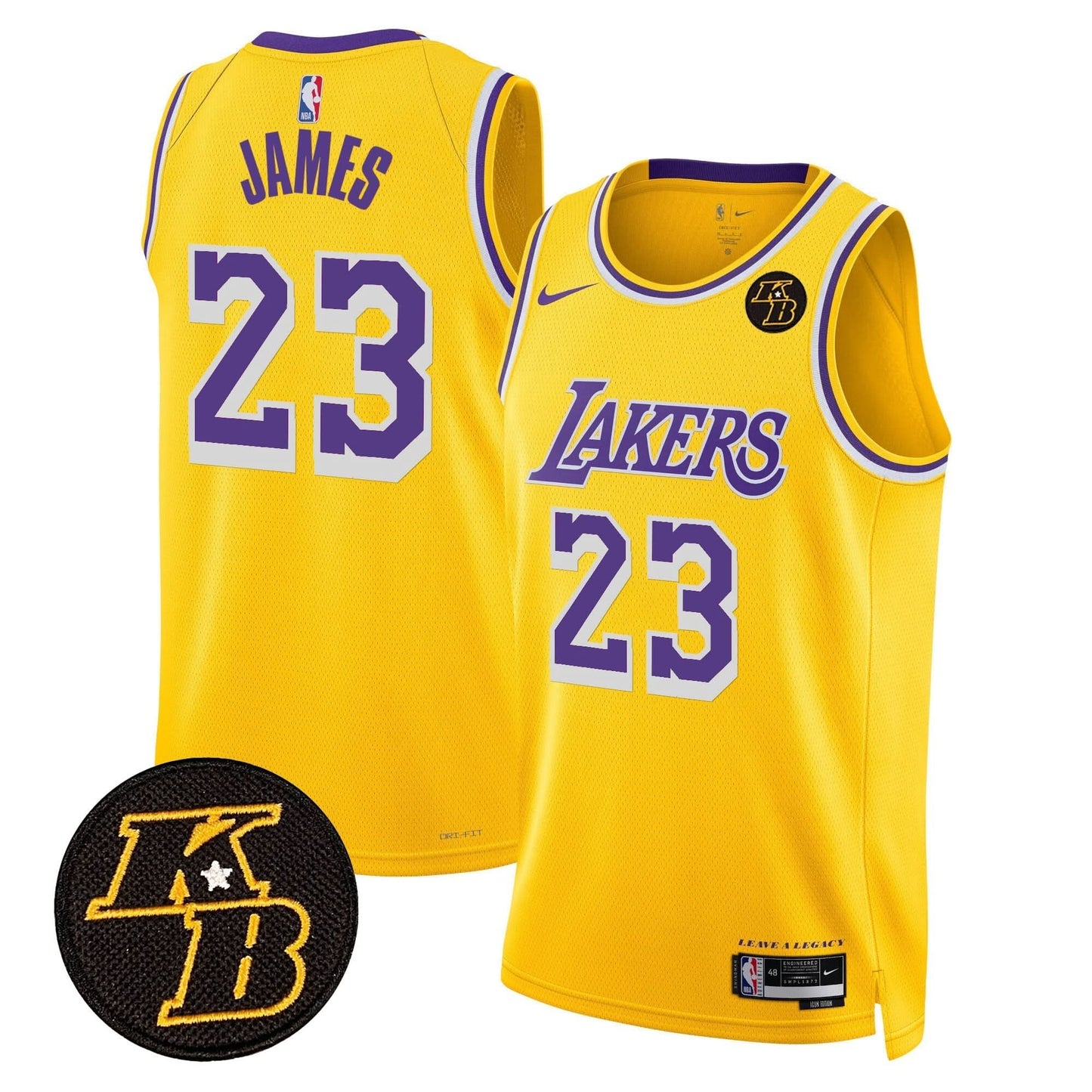 Men's Los Angeles Lakers Kobe Bryant Patch Swingman Jersey - All Stitched