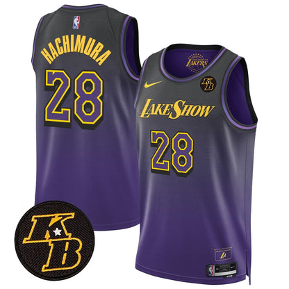 Men's Los Angeles Lakers Kobe Bryant Patch Swingman Jersey - All Stitched
