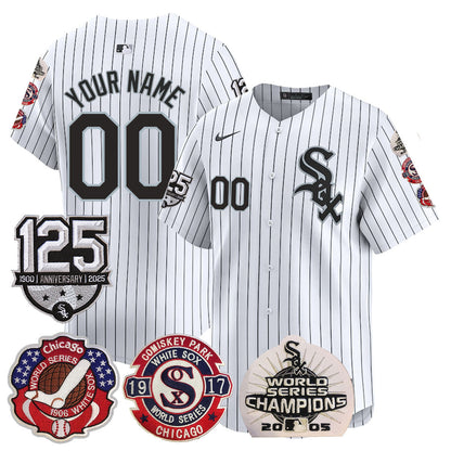 Custom Chicago White Sox 125th Anniversary - World Series Champions Jersey - All Stitched