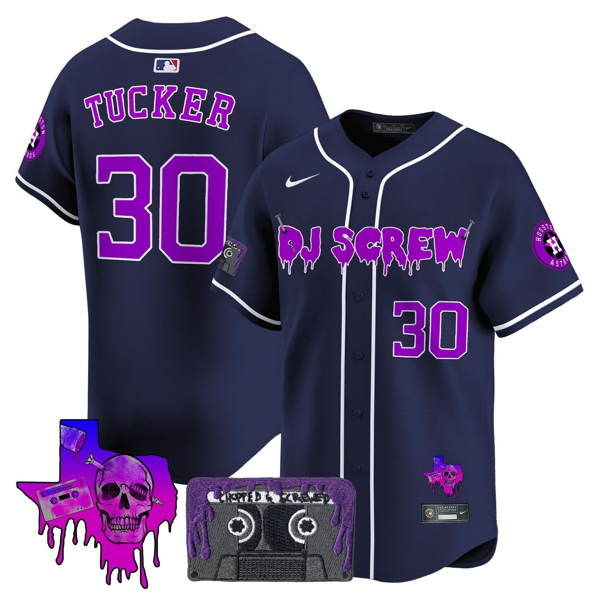 Men's Houston Astros DJ Screw Patch Vapor Premier Limited Jersey V2 - All Stitched