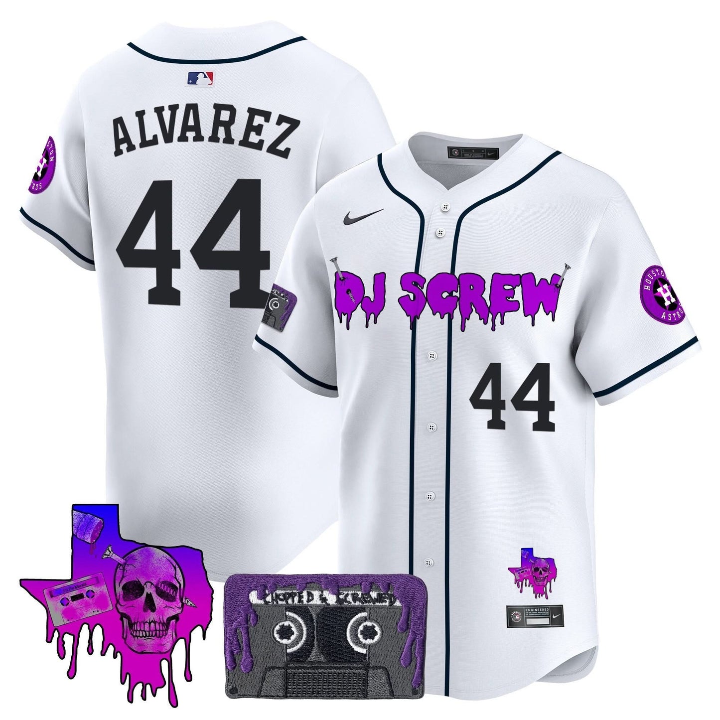 Men's Houston Astros DJ Screw Patch Vapor Premier Limited Jersey V2 - All Stitched