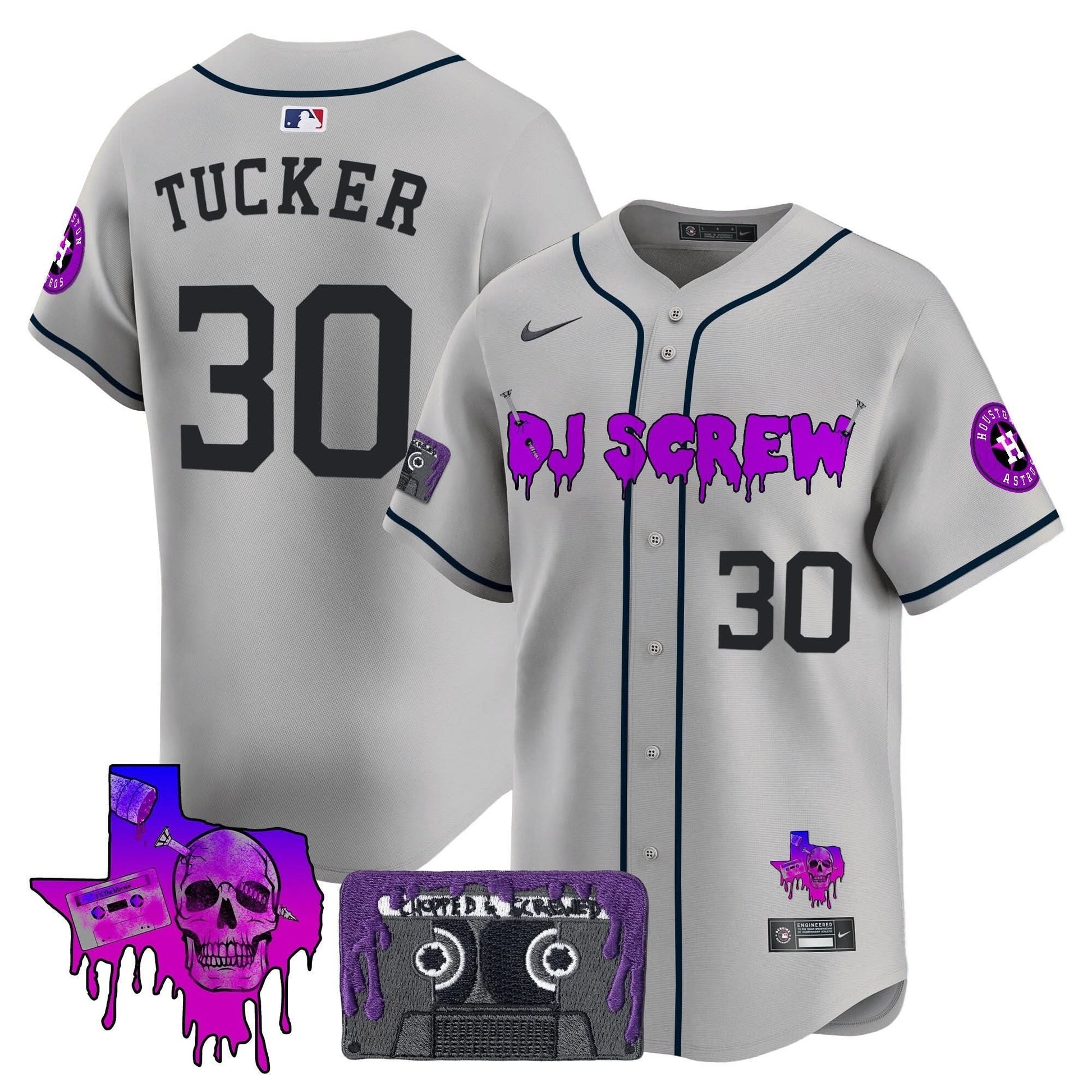 Men's Houston Astros DJ Screw Patch Vapor Premier Limited Jersey V2 - All Stitched