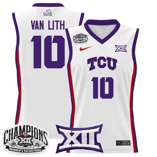 TCU Horned Frogs 2025 BIG 12 Women's Conference Tournament Champions Lightweight Basketball Jersey - All Stitched