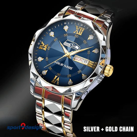 Seattle Seahawks - American Football Men Luxury Hand Watch All Team Custom Any Name Gift For Fan - Limited Edition