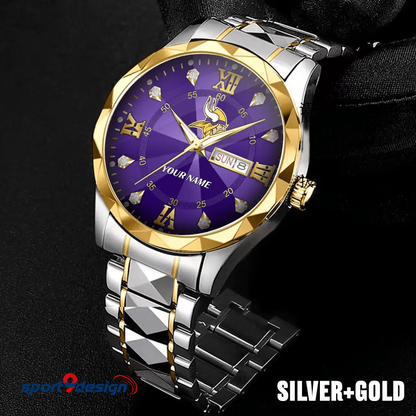 Minnesota Vikings - American Football Men Luxury Hand Watch All Team Custom Any Name Gift For Fan - Limited Edition