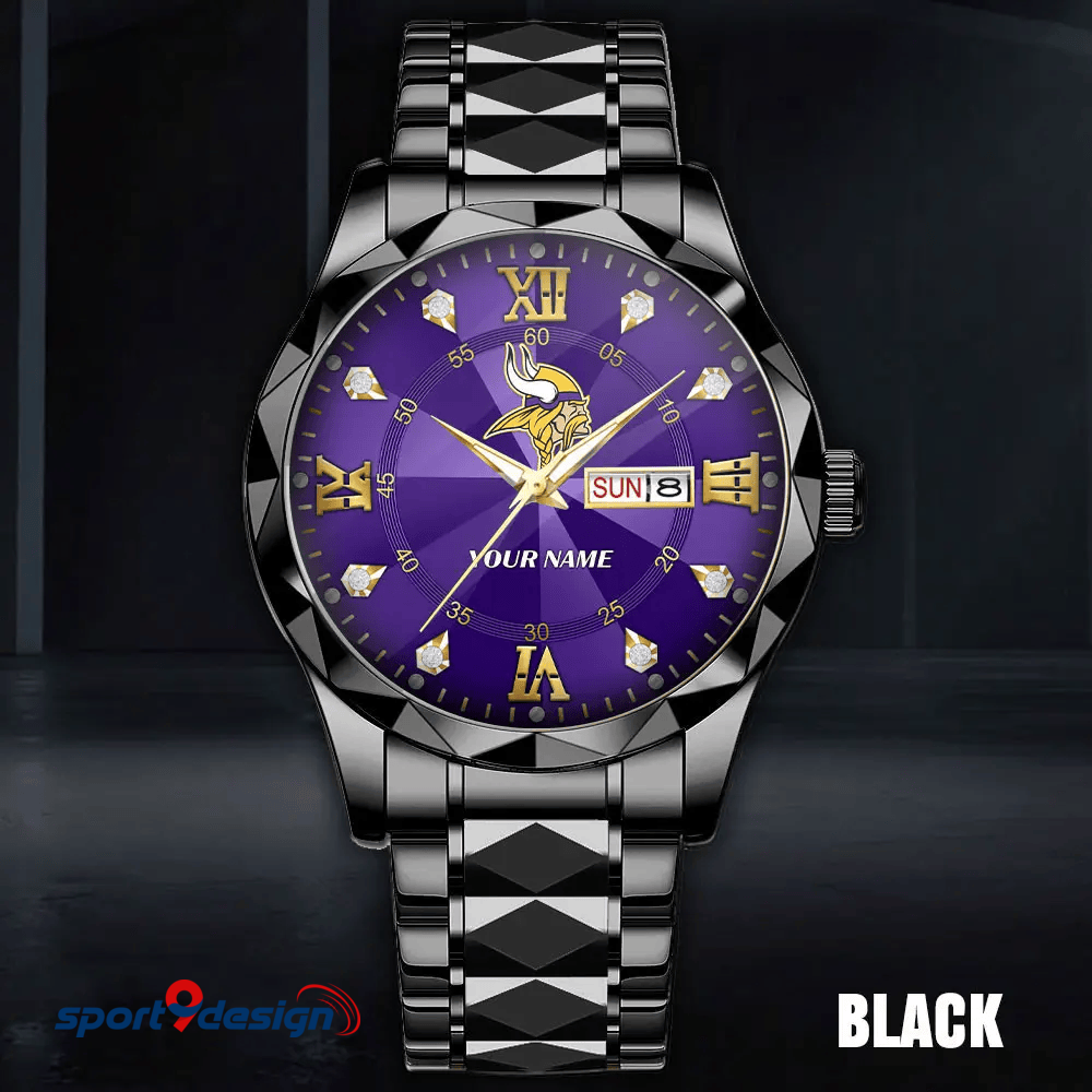 Minnesota Vikings - American Football Men Luxury Hand Watch All Team Custom Any Name Gift For Fan - Limited Edition