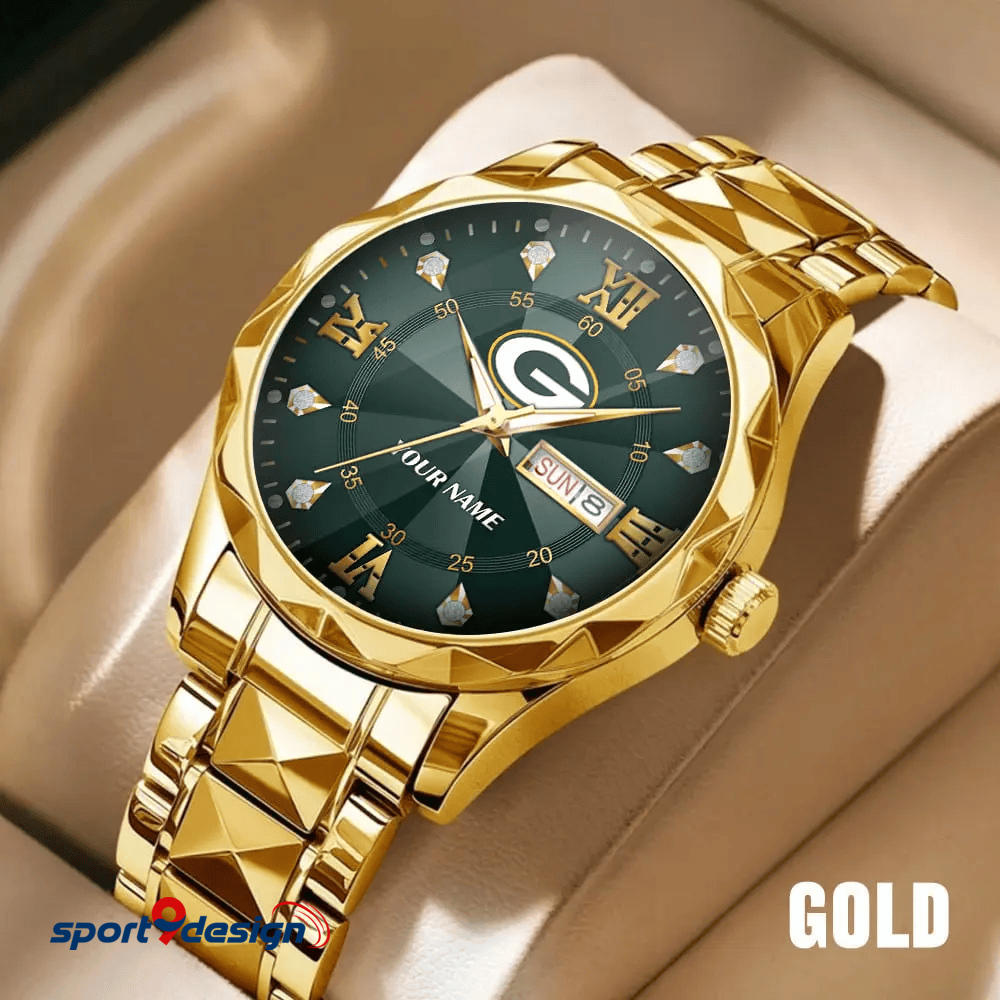 Green Bay Packers - American Football Men Luxury Hand Watch All Team Custom Any Name Gift For Fan - Limited Edition