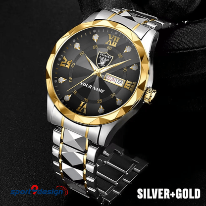 Las Vegas Raiders - American Football Men Luxury Hand Watch All Team Custom Any Name Gift For Fan - Limited Edition
