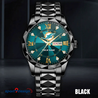 Miami Dolphins - American Football Men Luxury Hand Watch All Team Custom Any Name Gift For Fan - Limited Edition