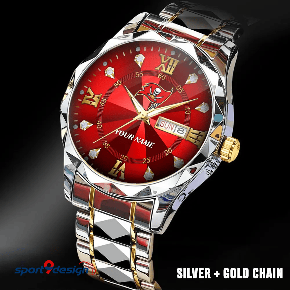 Tampa Bay Buccaneers - American Football Men Luxury Hand Watch All Team Custom Any Name Gift For Fan - Limited Edition