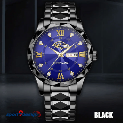 Baltimore Ravens - American Football Men Luxury Hand Watch All Team Custom Any Name Gift For Fan - Limited Edition
