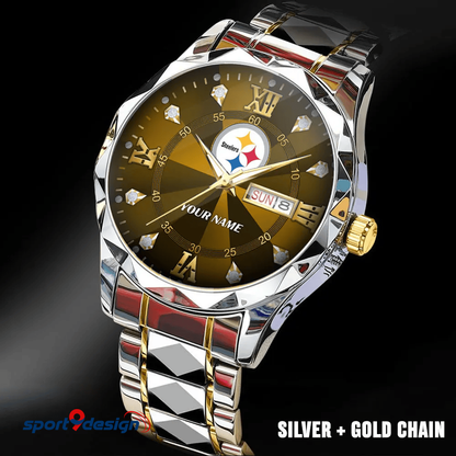 Pittsburgh Steelers - American Football Men Luxury Hand Watch All Team Custom Any Name Gift For Fan - Limited Edition
