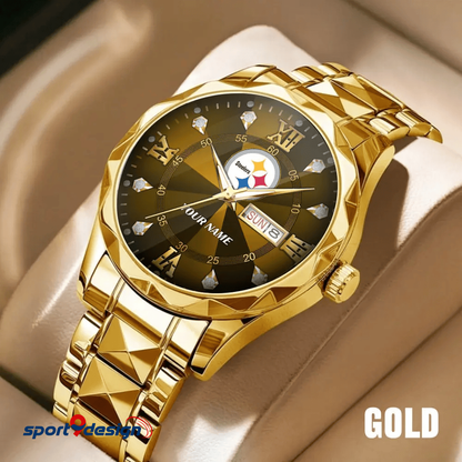 Pittsburgh Steelers - American Football Men Luxury Hand Watch All Team Custom Any Name Gift For Fan - Limited Edition