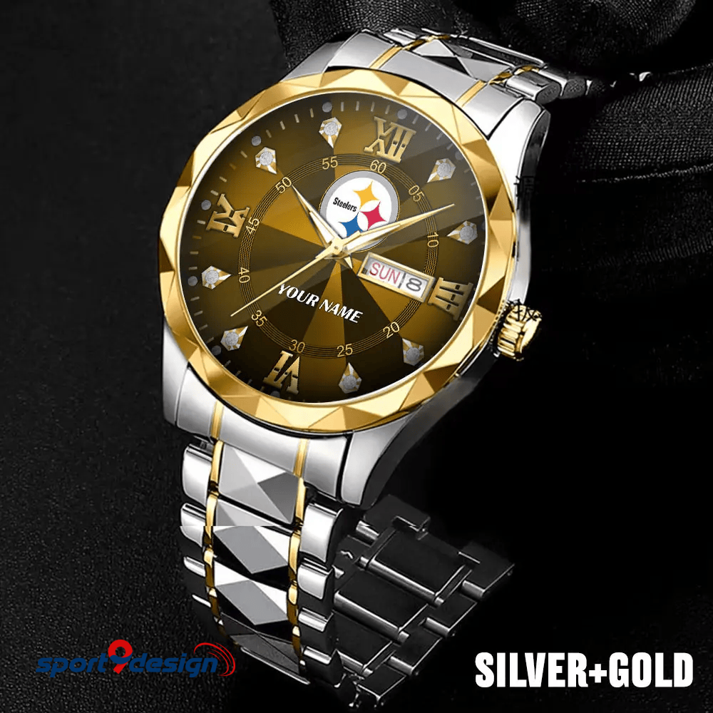 Pittsburgh Steelers - American Football Men Luxury Hand Watch All Team Custom Any Name Gift For Fan - Limited Edition