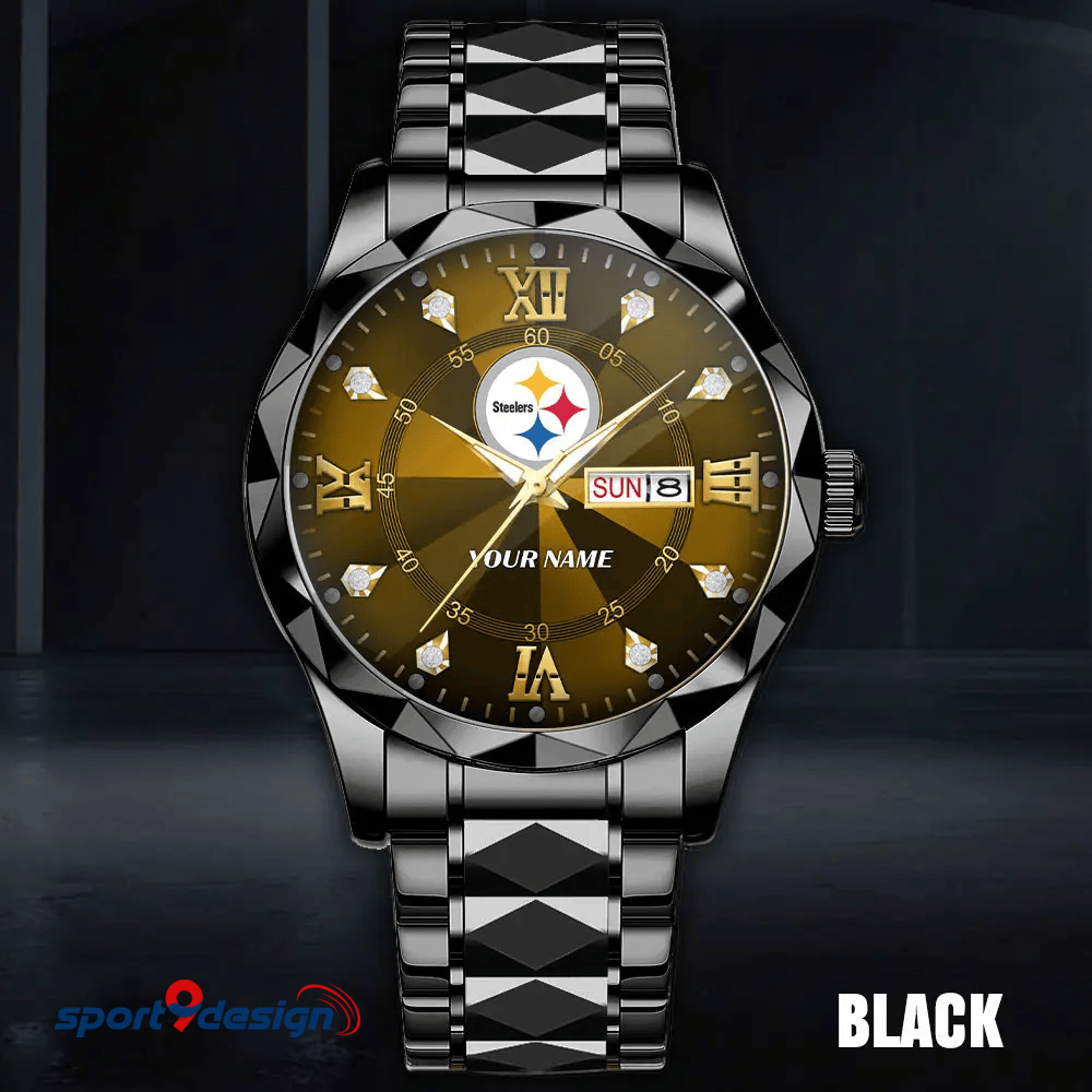 Pittsburgh Steelers - American Football Men Luxury Hand Watch All Team Custom Any Name Gift For Fan - Limited Edition