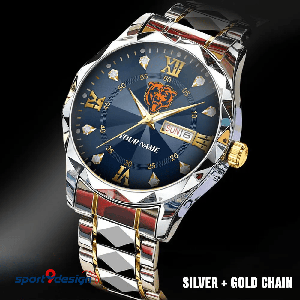 Chicago Bears - American Football Men Luxury Hand Watch All Team Custom Any Name Gift For Fan - Limited Edition