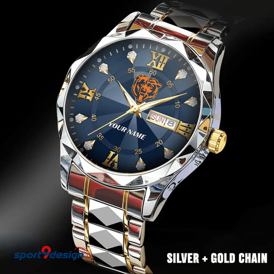 Chicago Bears - American Football Men Luxury Hand Watch All Team Custom Any Name Gift For Fan - Limited Edition