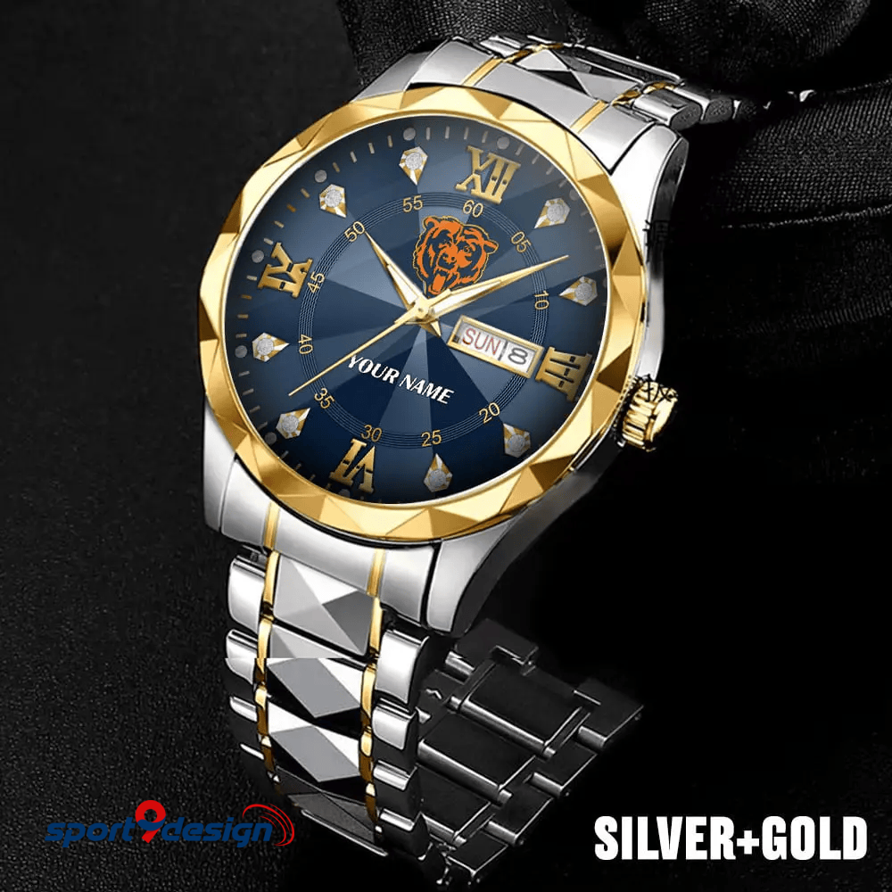 Chicago Bears - American Football Men Luxury Hand Watch All Team Custom Any Name Gift For Fan - Limited Edition