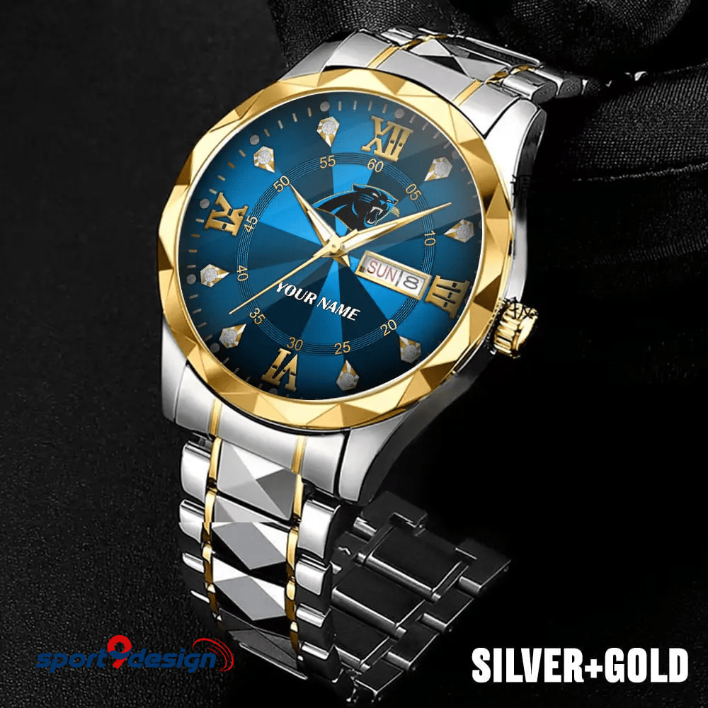 Carolina Panthers - American Football Men Luxury Hand Watch All Team Custom Any Name Gift For Fan - Limited Edition