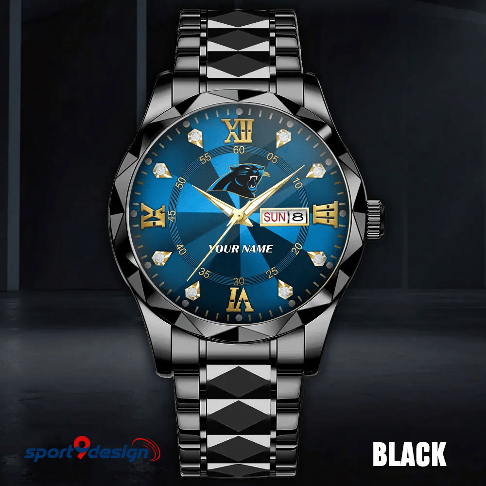 Carolina Panthers - American Football Men Luxury Hand Watch All Team Custom Any Name Gift For Fan - Limited Edition