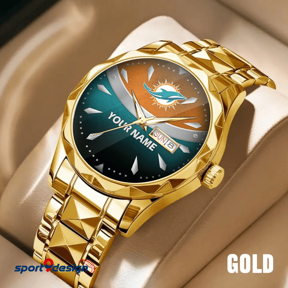 Miami Dolphins - American Football Men Luxury Hand Watch Custom Any Name Gifts For Fan-Limitted Edition