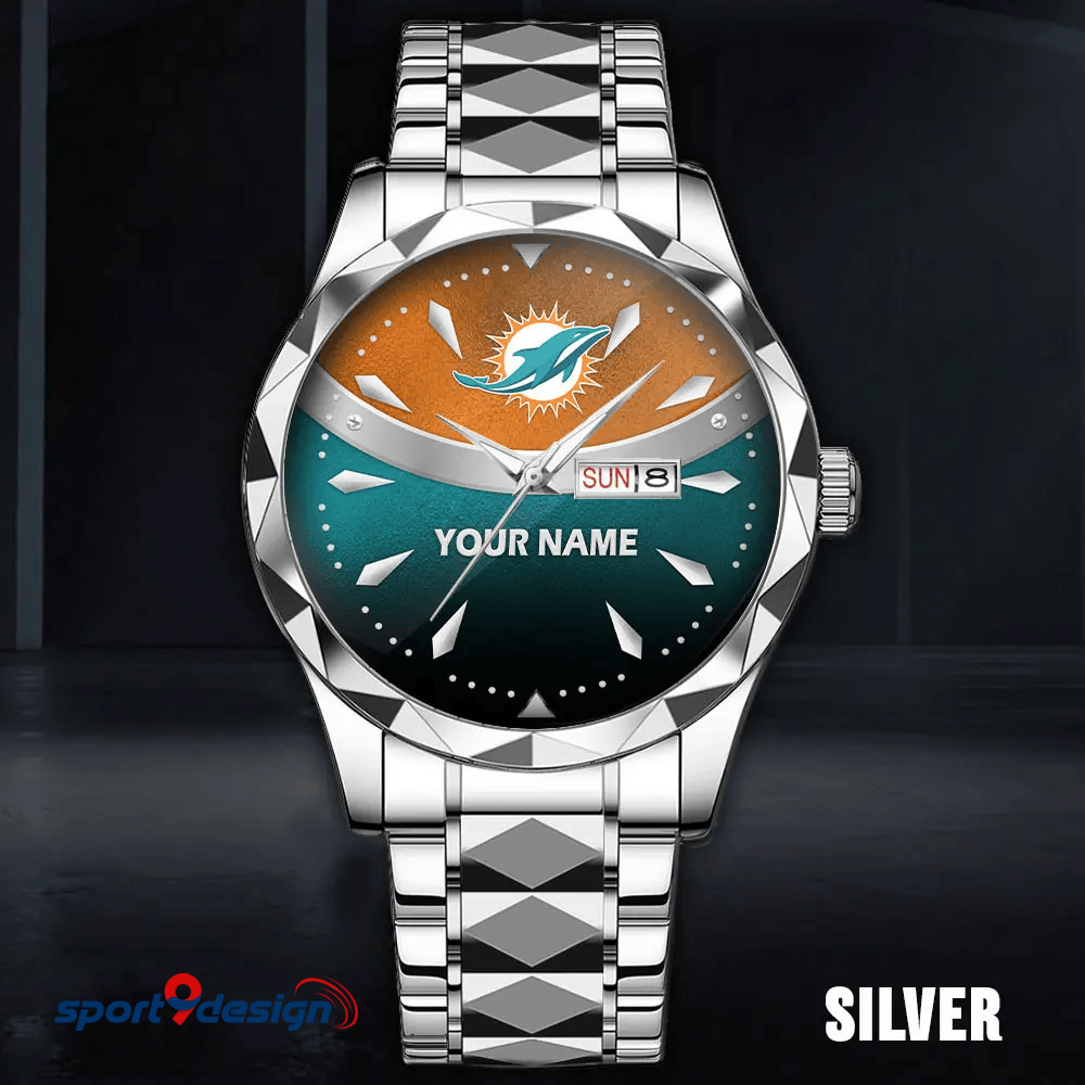 Miami Dolphins - American Football Men Luxury Hand Watch Custom Any Name Gifts For Fan-Limitted Edition
