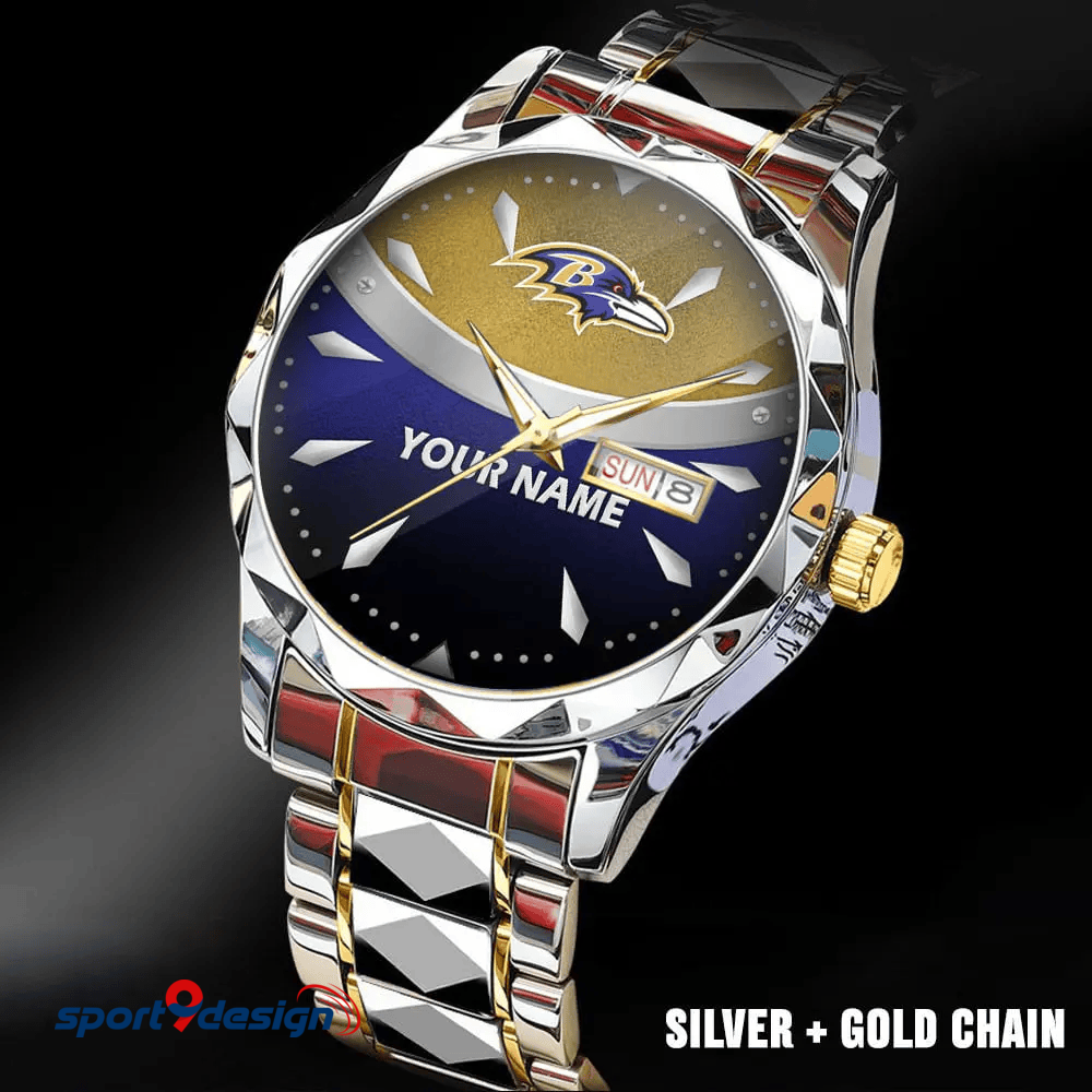 Baltimore Ravens - American Football Men Luxury Hand Watch Custom Any Name Gifts For Fan-Limitted Edition