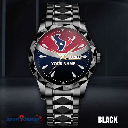 Houston Texans - American Football Men Luxury Hand Watch Custom Any Name Gifts For Fan-Limitted Edition