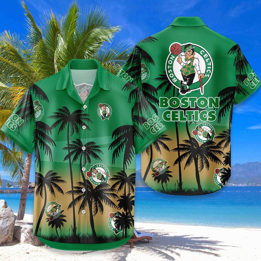Boston Celtics Hawaiian Shirt Coconut Tree