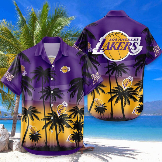 Los Angeles Lakers Hawaiian Shirt Coconut Tree