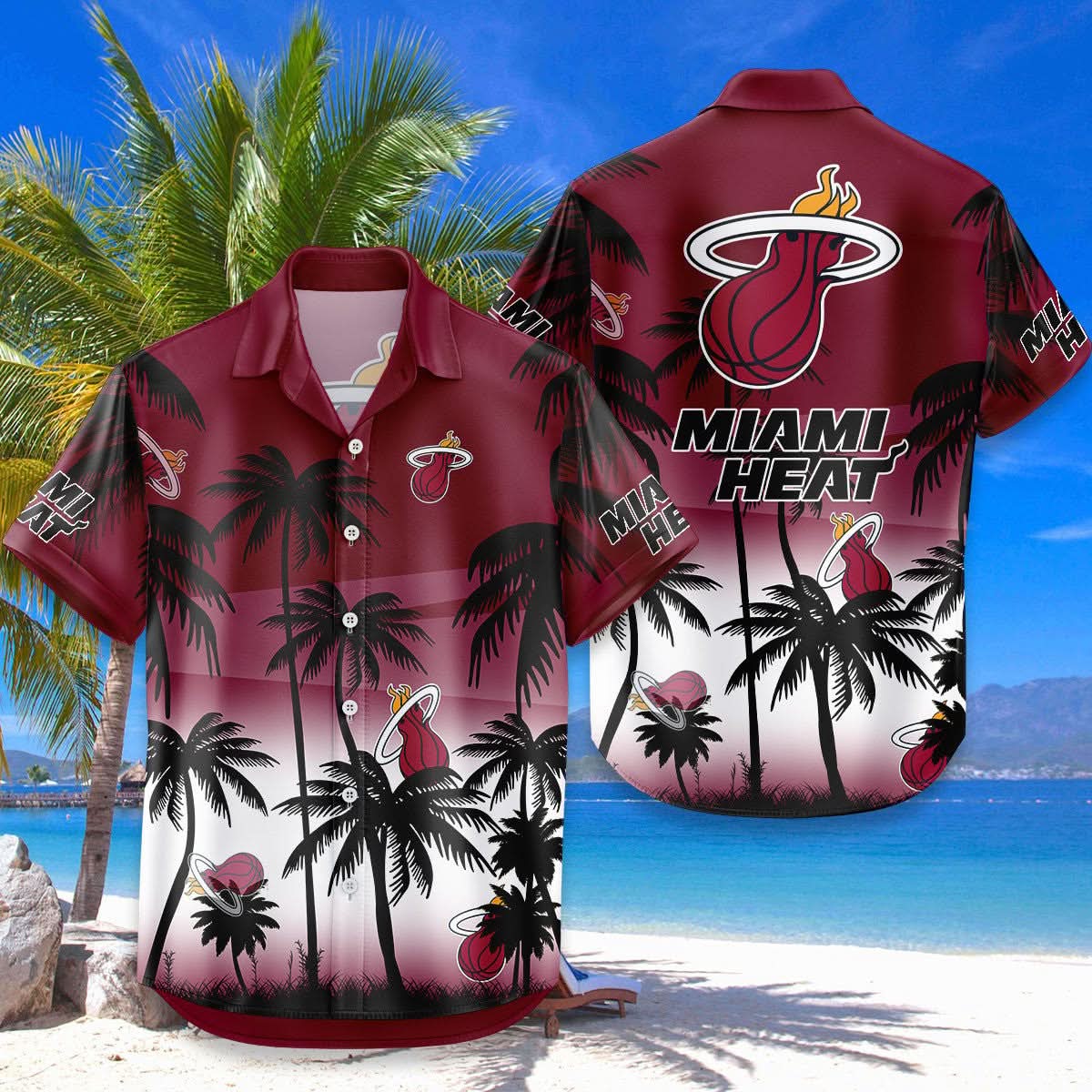 Miami Heat Hawaiian Shirt Coconut Tree