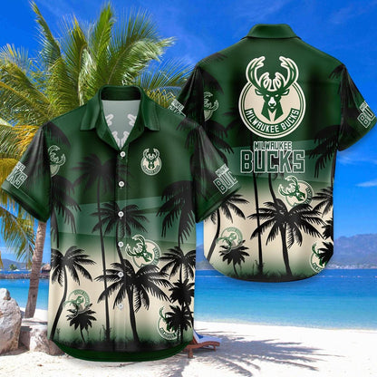Milwaukee Bucks Hawaiian Shirt Coconut Tree