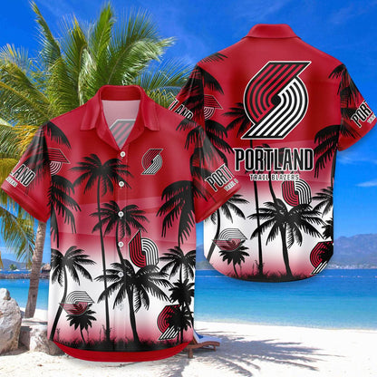 Portland Trail Blazers Hawaiian Shirt Coconut Tree