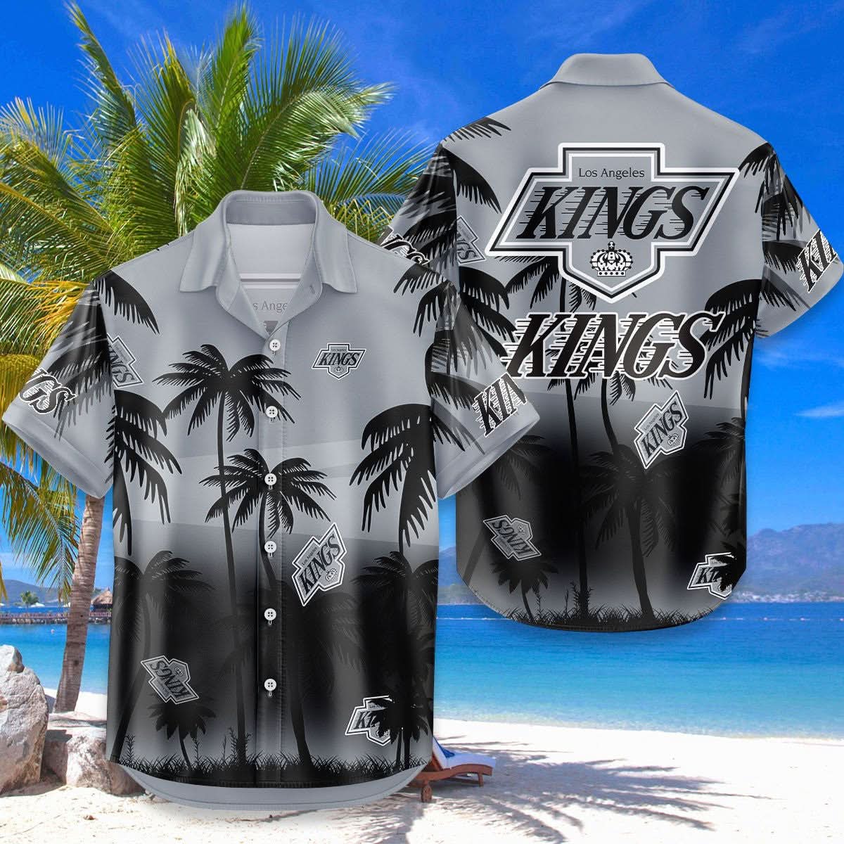 Los Angeles Kings Hawaiian Shirt Coconut Tree