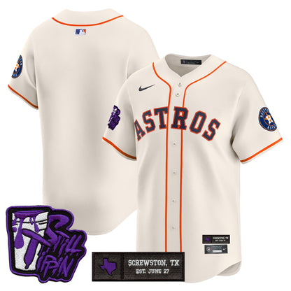 Houston Astros DJ Screw Still Tippin Purple Patch Vapor Premier Limited Jersey - All Stitched