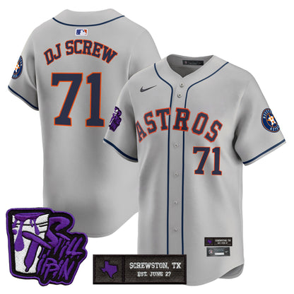 Houston Astros DJ Screw Still Tippin Purple Patch Vapor Premier Limited Jersey - All Stitched