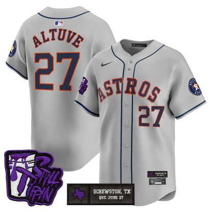 Houston Astros DJ Screw Still Tippin Purple Patch Vapor Premier Limited Jersey - All Stitched