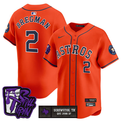 Houston Astros DJ Screw Still Tippin Purple Patch Vapor Premier Limited Jersey - All Stitched