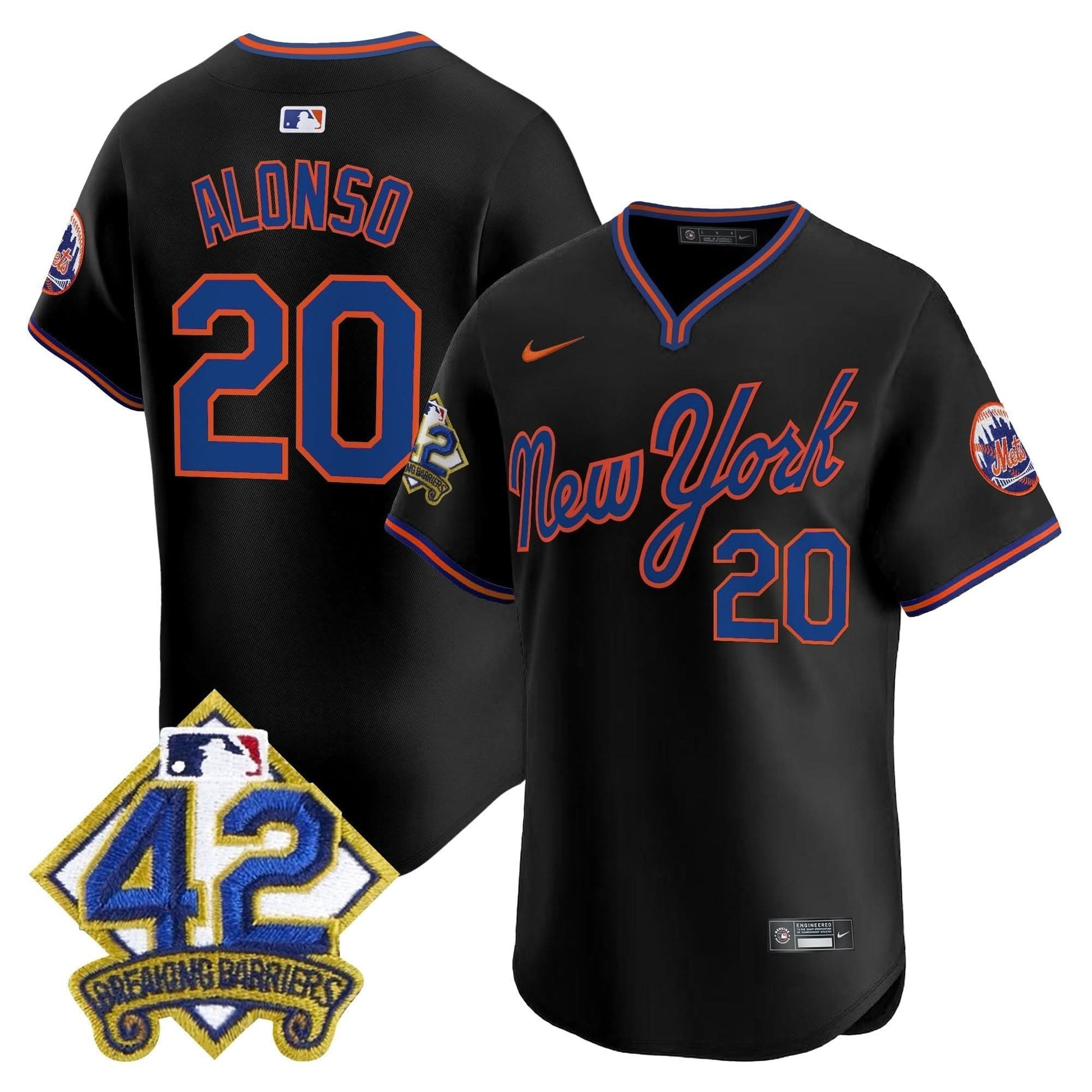 Men's New York Mets 2025 Jackie Robinson Patch Road Alternate Jersey – All Stitched