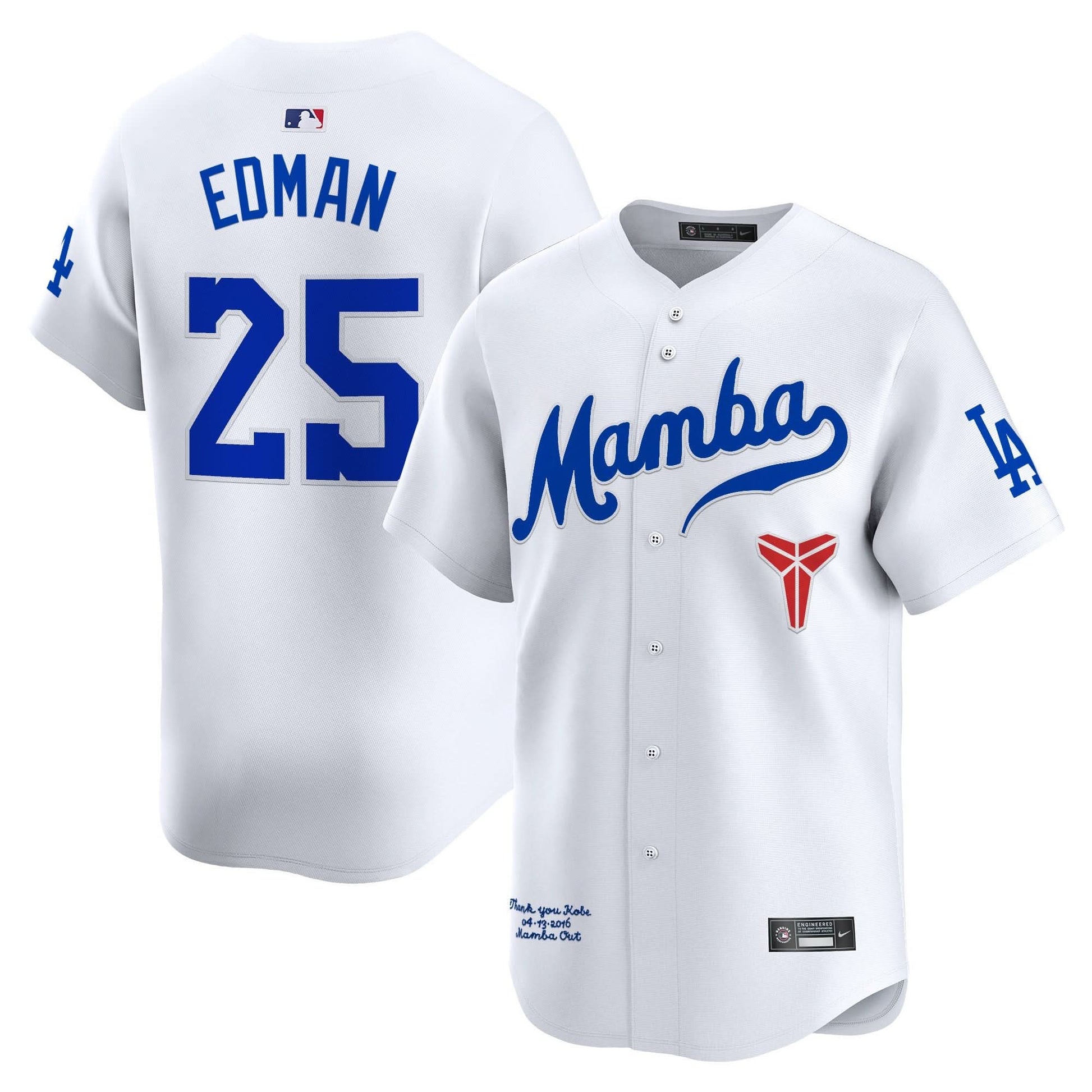 Men's Dodgers Kobe Bryant Mamba Vapor Premier Limited Jersey - All Stitched