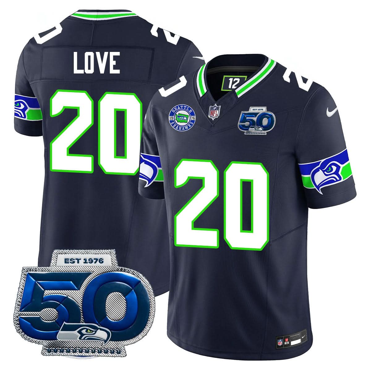 Men's Seattle Seahawks 50th Season Vapor Limited Jersey - All Stitched