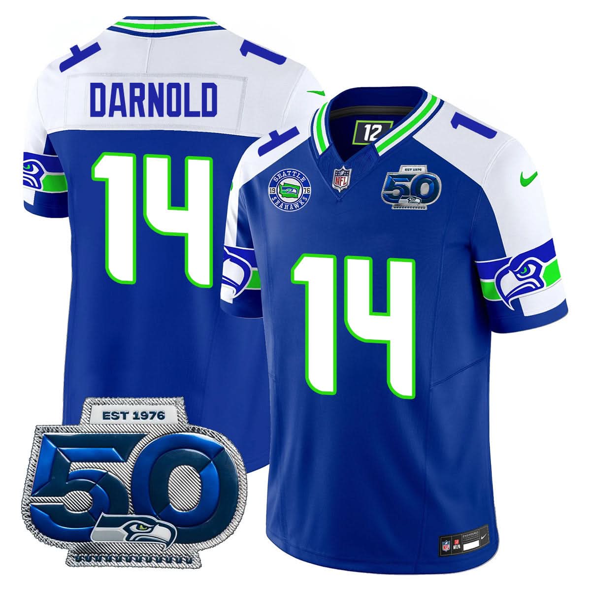 Men's Seattle Seahawks 50th Season Vapor Limited Jersey - All Stitched