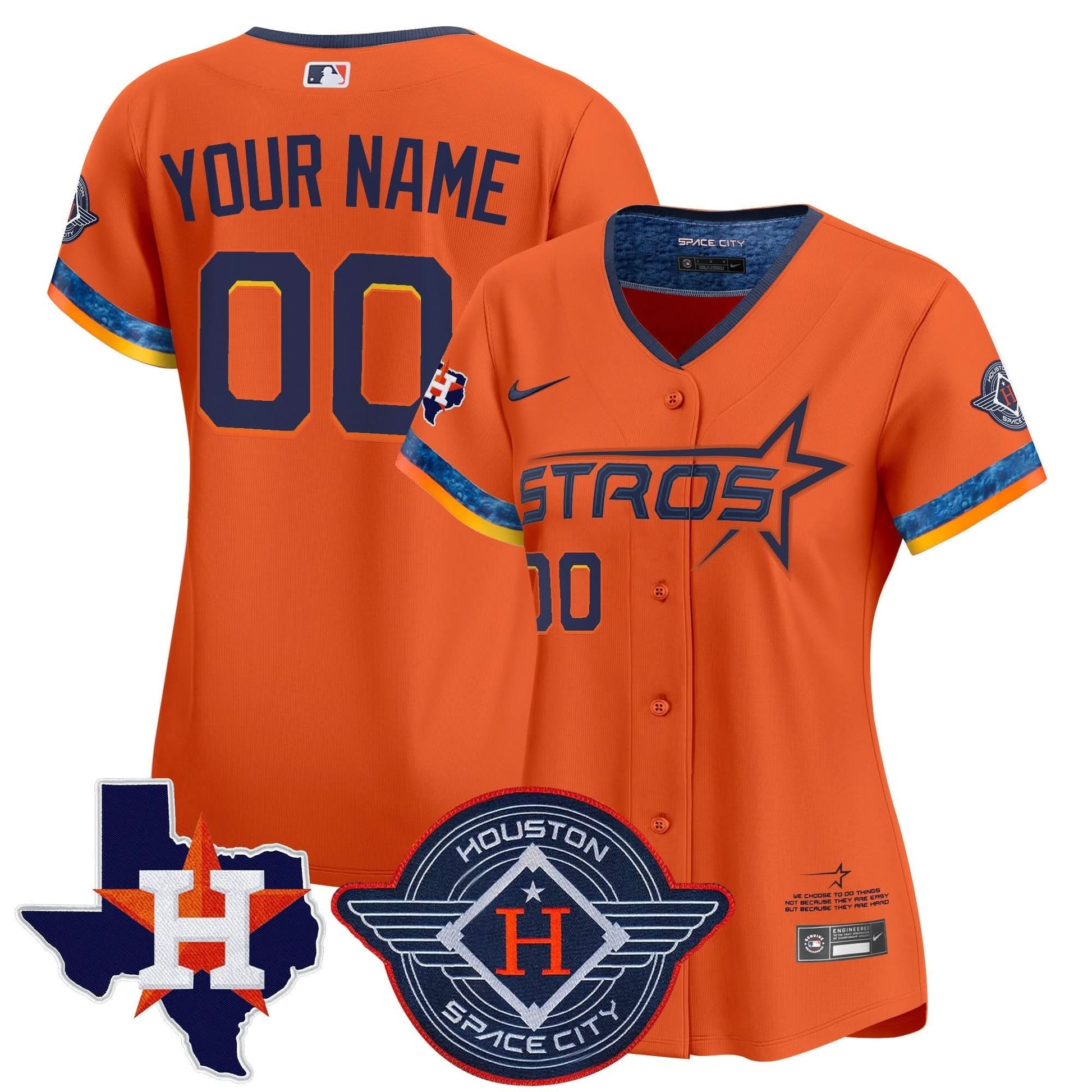Houston Astros 2025 City Connect Texas Patch Vapor Premier Limited Custom Jersey - All Stitched