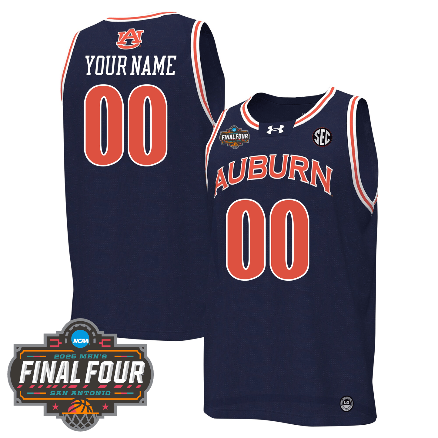 Auburn Tigers Men's Basketball 24/25 Jersey - Final Four Patch