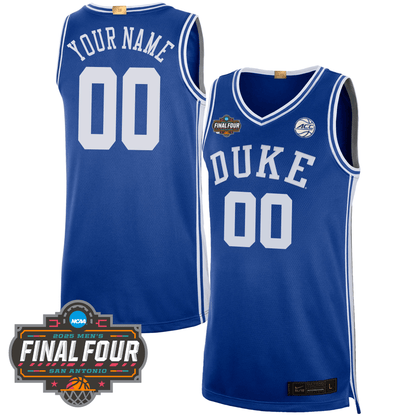 Custom Duke Blue Devils Men's Basketball 24/25 Jersey - Final Four Patch