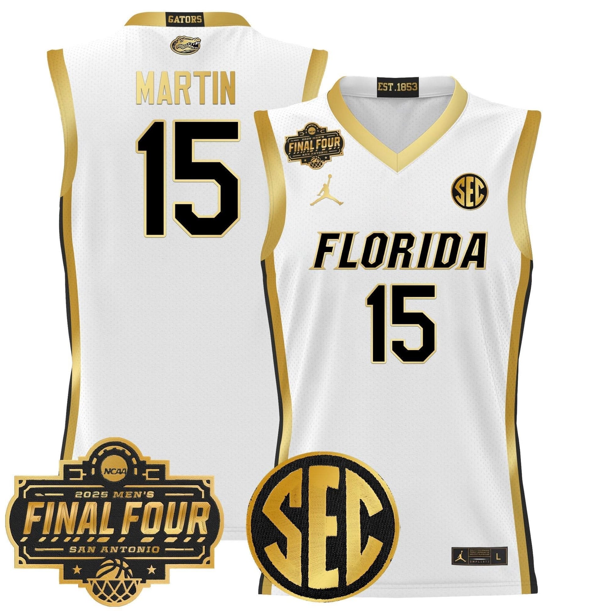 Men's Florida Gators 2025 Final Four Patch Basketball Jersey - All Stitched