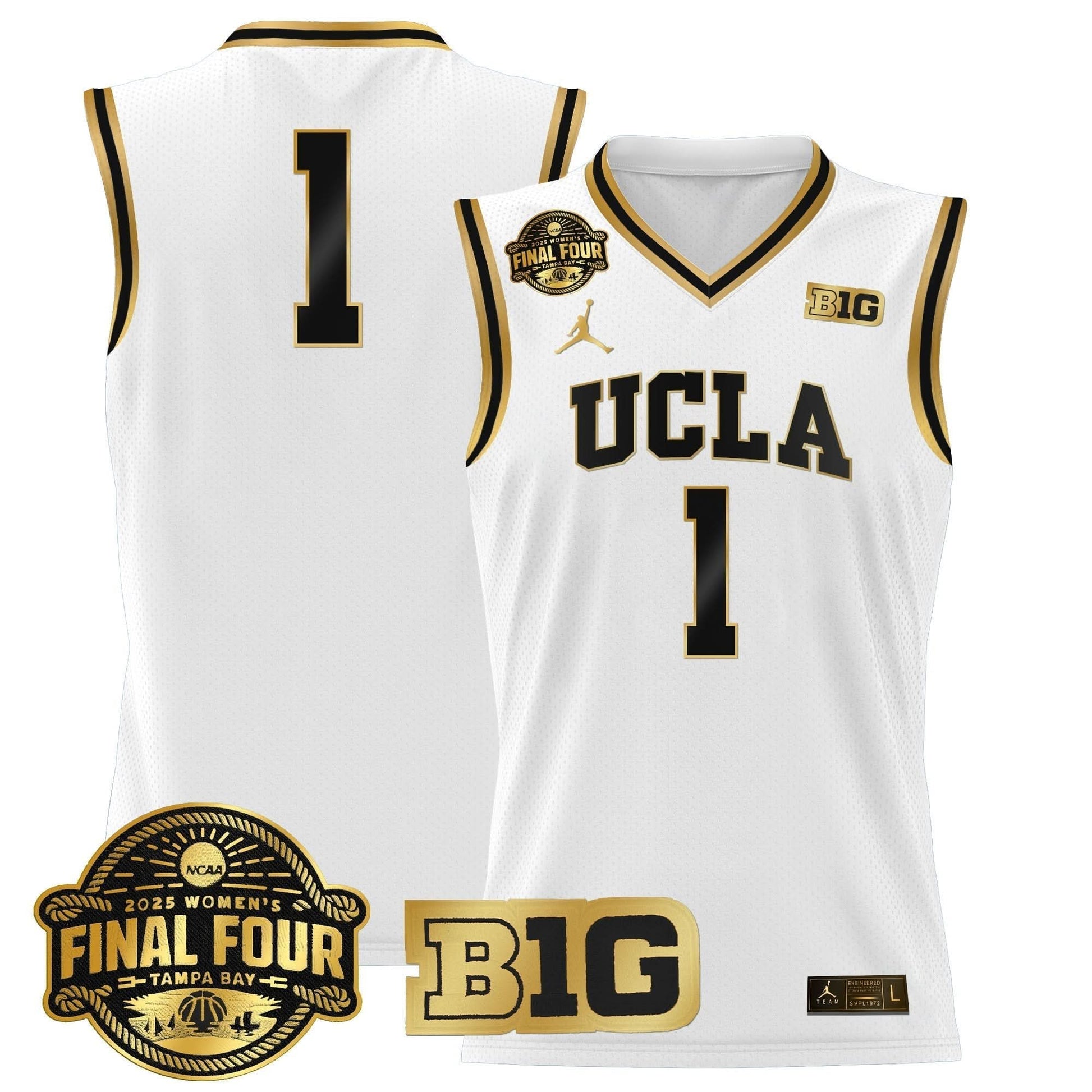 Men's Size - UCLA Bruins 2025 Big Ten Women's Final Four Patch Lightweight Basketball Jersey - All Stitched