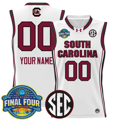 South Carolina Gamecocks 2025 Sec Women's Final Four Patch Lightweight Basketball Custom Jersey - All Stitched